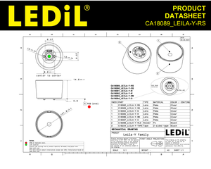เลนส์ LED รุ่น CA18089_LEILA-Y-RS ของ Ledils มุมกระจายแสง 10 องศา ขนาด 21.6 มม. วัสดุ PMMA พร้อมเทปยึดและขาเสียบ - Product Image 2