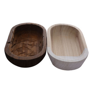 Nhà Máy Bán buôn hình bầu dục bằng gỗ nến Bát mộc mạc trang trí Tay Chạm Khắc lớn bằng gỗ bột bát để làm nến - Product Image 1