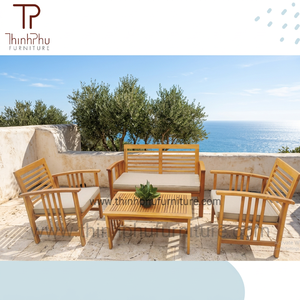 Ensemble de canapés en teck moderne et luxueux, écologique, imperméable, avec protection UV, pour une utilisation en extérieur et en intérieur, adapté aux villas, meubles de jardin - Product Image 2
