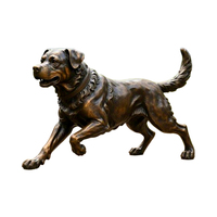 Statues de chien d'animaux en fonte de laiton publiques extérieures, sculptures de chien en cuivre coulé, sculptures d'animaux en bronze