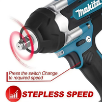 Kit combiné de 4 outils Makita 18V LXT, perceuse à percussion, clé à chocs WR100D, clé à cliquet, pompe à air, outils électriques sans fil pour la réparation automobile
