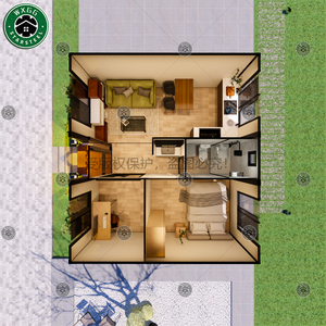 Casa Contenedor Modular Prefabricada con Panel Oscuro, Villa Pequeña Aislada de Acero Ligero, Cabaña Portátil para Glamping, Resort y Alojamiento Rural - Product Image 4