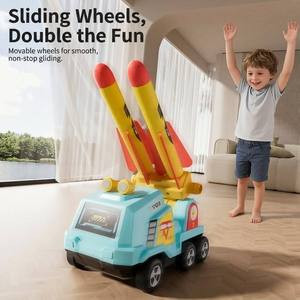 Doppel-Luftpumpen-Weltraumraketen-Auto mit Leuchtenden Weichschaumraketen Gleitauto für 2 Spieler Outdoor Wettbewerbsspiel Interaktiv - Product Image 5