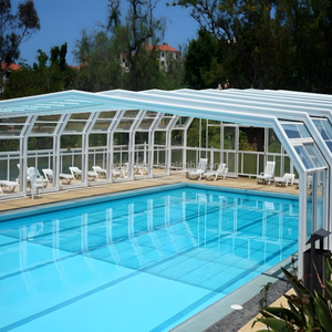 Casa de <span class=keywords><strong>Cristal</strong></span> Móvil con Sensores, Invernadero, <span class=keywords><strong>Cubierta</strong></span> Retráctil Automática Inteligente Eléctrica para <span class=keywords><strong>Piscina</strong></span> - Product Image 2