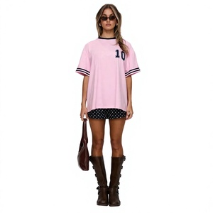Factory Direct Women's Casual Sports T Shirt Soft Cotton Blend Oversized Fit Custom Printing Embroidery Private <b>Label</b> - Product Image 4