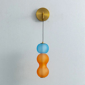 Lámpara de Pared Moderna de Diseño Europeo Nórdico, Aplique de Pared de Cobre con Diseño Elegante en Morado Niebla y Azul, Lámpara de Pared de Vidrio para Dormitorio - Product Image 5