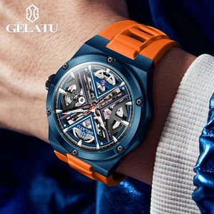 Envío Directo GELATU 6006 Reloj Mecánico Automático de Alta Gama para Hombre, Correa de Silicona, Resistente al Agua, Diseño Esqueleto - Product Image 6