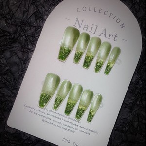 TK's Popular Minimalista Inspirado Sólido <span class=keywords><strong>Uñas</strong></span> artificiales Un solo <span class=keywords><strong>color</strong></span> Diez dedos Arena que fluye <span class=keywords><strong>Uñas</strong></span> de cáñamo Estilo francés - Product Image 4