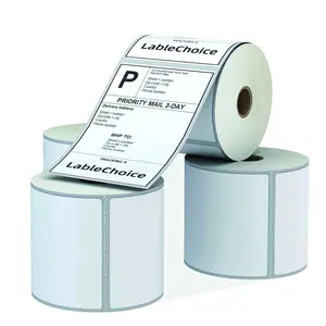 Ready to Ship Custom Adhesive Paper Shipping Label Stickers Direct Thermal 4x6 Labels Roll