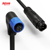 Connecteur étanche Mini M12 à 4 broches IP67 surmoulé 7A 300V, fiche de signal circulaire pour câble de capteur ou d'actionneur