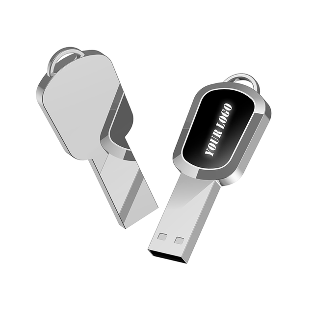 New Arrive Metal Memorias Usb Custom Usb Flash Drive with LED Lighting logo UM261 Cle Usb Key for Gift