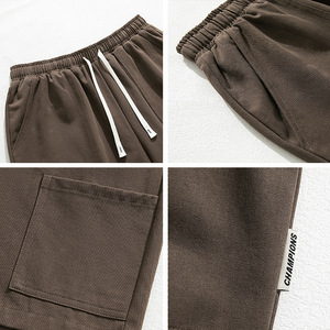 <span class=keywords><strong>Gelan</strong></span> Pantalon cargo décontracté pour homme Short d'été cinq quarts avec impression personnalisée en coton Motif solide Coupe ample - Product Image 3