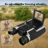 Binoculares HD 2 en 1 con Cámara Digital y Videocámara 1080p, Zoom 12x8x, Pantalla de 2.4" para Fútbol, Observación de Aves, Exploración al Aire Libre