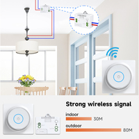 Interrupteurs muraux ronds sans fil auto-alimentés par énergie cinétique, sans batterie, télécommande d'éclairage, récepteur électrique RF433, caractéristiques étanches
