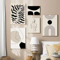 Vente esthétique géométrique feuilles arc-en-ciel abstrait peinture à l'huile style nordique maison peinture décorative murale