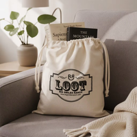 Pochette en coton sergé blanc à cordon coulissant, imprimée avec logo personnalisé, pour vêtements, oreillers et chaussures, sac anti-poussière, prix usine