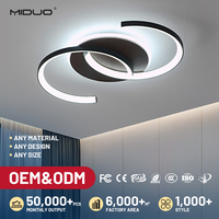 Plafonnier LED Nordique Haute Luminosité Anti-éblouissement pour Salon et Chambre à Coucher, Télécommande, Installation Facile, Intensité Réglable