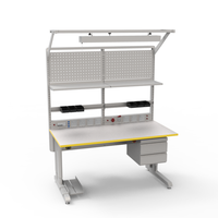 Table de travail antistatique modulaire ESD avec moteur pour entrepôt et atelier de fabrication électronique, en acier laminé à froid