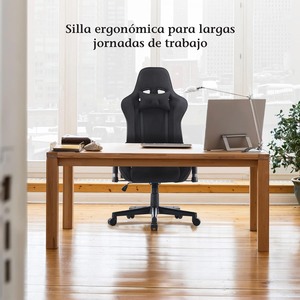Silla <span class=keywords><strong>Gamer</strong></span> Moderna de Oficina para PC, Económica y de Alta Calidad, en Tela PU Azul, con Reposapiés y Reposabrazos 2D con Función de Masaje - Product Image 6