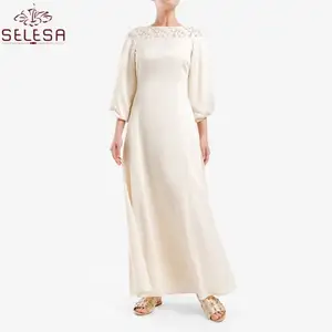 Islamic Party Dress Ethnic Muslim Wholesale Plus Size Woman Open India Pakistan Clothing Contrast Color Abaya Jubah Ikaf