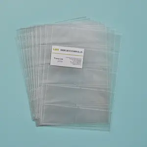 3 Hole Punched Plastic Transparent Business Card Holder Protector Sleeves For 3-Ring Binder Can Hold 3.5 X 2 Inch Business Cards