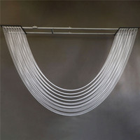Rideau de perles en acrylique de luxe avec cadre métallique carré, décoration suspendue au plafond, draperie en acrylique pour événement de mariage