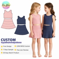 Conjunto de Yoga Multicolor para Niñas al por Mayor: Tops con Volantes y Pantalones Cortos de Alta Elasticidad, Ropa Deportiva para Niñas
