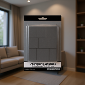 Pegatinas de Pared 3D con Diseño de Ladrillos Antracita Kaldonis, Autoadhesivas, Acabado Mate, 10 Piezas - Product Image 2