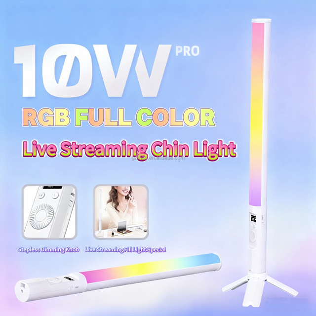 10W Handheld RGB LED Stick Light CRI95+ Portable Fill Light with 24FX & 120 Lighting Angle for Portrait Vlog Live Streaming