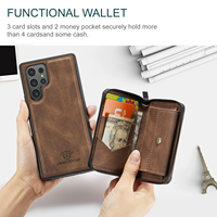 Étui pour téléphone Samsung Galaxy S25 Ultra avec support magnétique pour recharge sans fil, porte-cartes, en similicuir, compatible S24 Plus S23 S22 Note20 A15 A16