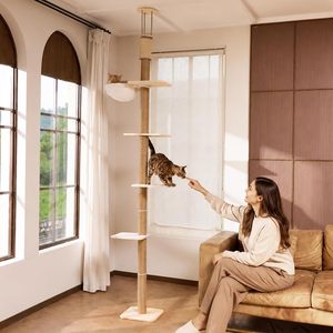 Pet <b>Cat</b> Accessories Cheap Modern Nature Sisal Climbing Frame <b>Large</b> Condo <b>Tower</b> <b>Cat</b> Tree Scratcher - Product Image 2