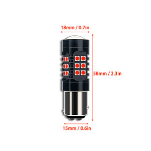 หลอดไฟ LED กระพริบ ADT รุ่นใหม่ 30W 3030SMD สีแดง 1157 Bay15d สำหรับรถยนต์ ไฟเบรก LED - Product Image 2