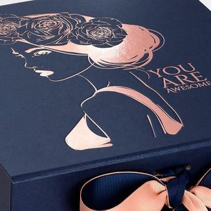 Custom Logo Foldable CardBoard Paper Gift Boxes with Magnetic Lid - Product Image 1
