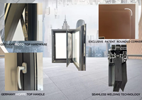Porte à battant en alliage d'aluminium avec design d'angle arrondi, sans bords vifs, esthétique et sécurisée pour villa, maison, bureau, hôtel