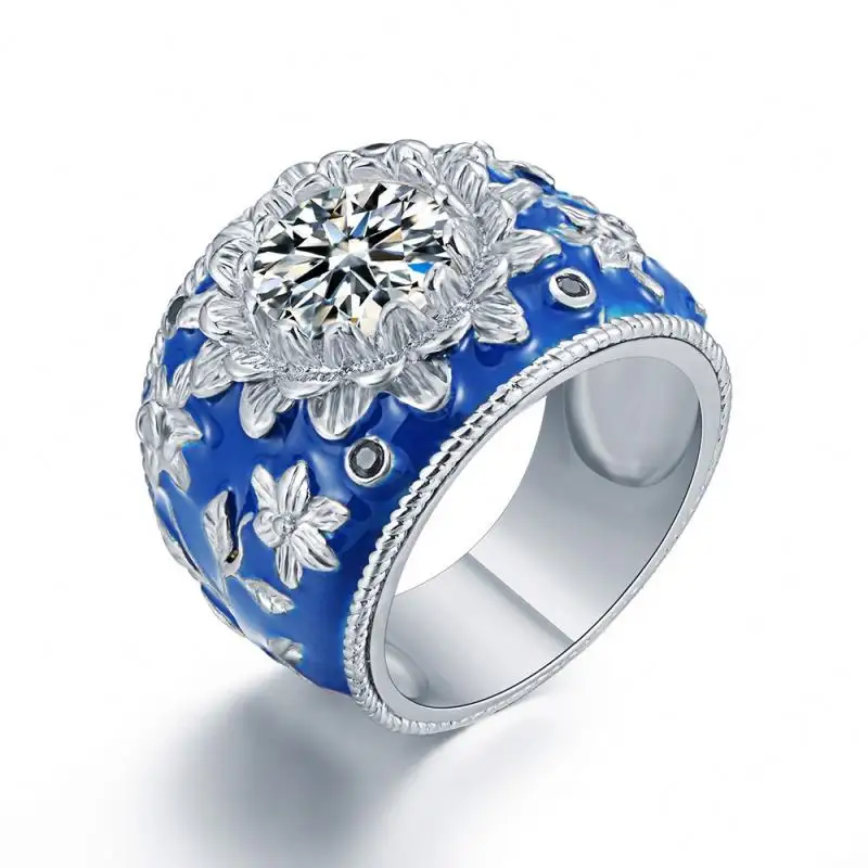Peishang नई 2023 फैशन पेशेवर सप्लायर ठोस गहने डेज़ी 925 चांदी की अंगूठी
