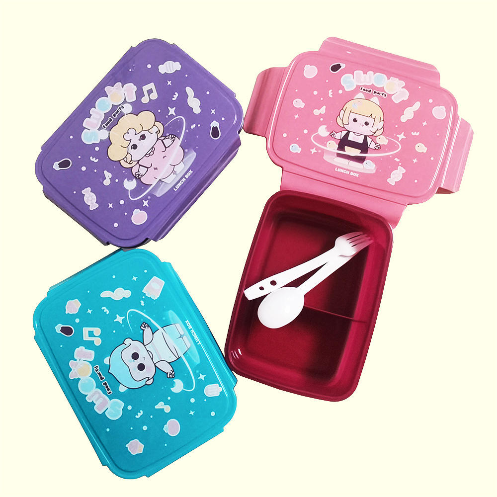 กล่องอาหารกลางวันชั้นเดียวทรงสี่เหลี่ยม