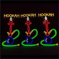 Narguilé personnalisé en acrylique avec éclairage LED néon, vente chaude, classé IP67, décoration de vitrine et de mur pour bar à chicha et boutique de fumée