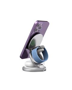 Nuevo Cargador Inalámbrico Magnético Plegable Metálico <span class=keywords><strong>3</strong></span> en 1 Qi2.2 de 25W, Estación de Carga Rápida Plegable de Metal - Product Image 6