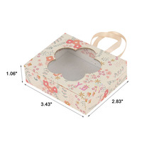 Boîte cadeau classique mignonne avec logo personnalisé imprimé en orange, emballage pour petite poupée, 2 pièces, emballage premium avec fenêtre en PVC