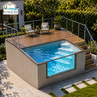 Collection en gros de piscines hors sol en fibre de verre pour villas et spas, avec coque transparente de grande taille, pour enfants, en conteneur extérieur