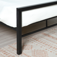 Cadre de lit en acier robuste et moderne avec assemblage sans outil et hauteur réglable pour lit Queen Size, idéal pour hôtels et appartements
