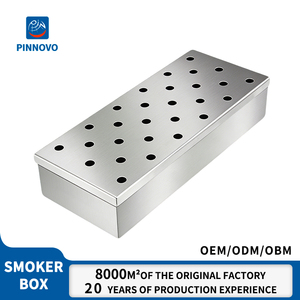 Caja Ahumadora Universal de Acero Inoxidable Pinnovo para Parrilla de Carbón, Herramienta para Barbacoa al Aire Libre, Agrega Delicioso Sabor Ahumado con Virutas de Madera - Product Image 1