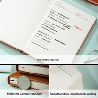Carnet de notes professionnel A5 en cuir PU avec porte-cartes, boîte cadeau, reliure cousue, 100 feuilles, couleur personnalisée