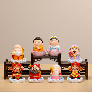 Ensemble de figurines créatives et mignonnes du Dieu de la richesse, en résine, décoration de bureau Feng Shui, cadeau du nouvel an chinois, paquet multi-pièces - Product Image 4