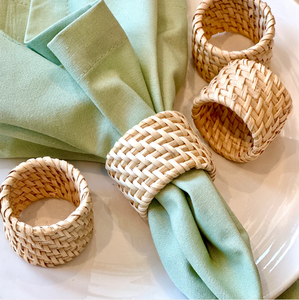 Juego de Anillos para Servilletas de Ratán Estilo Boho, Accesorios de Mesa Tejidos a Mano Ecológicos para Decoración de Comedor Estilo Rústico, de Proveedor Vietnamita - Product Image 1