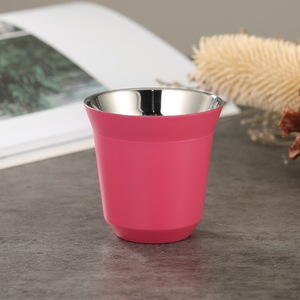 Tasses à expresso en acier inoxydable 80 ml 160 ml, verres à vin isothermes à double paroi pour fournitures de fête, mini-tasses personnalisables - Product Image 1