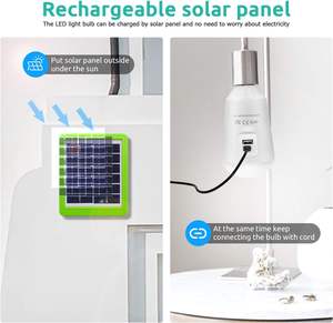 競争力のある価格オールインワン2電球ライトソーラーソーラーパワーシステムライトパワーバンク機能E27LED充電式電球ソーラー付き - Product Image 6