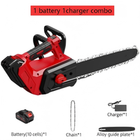 Tronçonneuse industrielle à batterie lithium 12 pouces 1000W, moteur sans balais, guide-chaîne de 34 cm, capacité de coupe de 70 cm pour le travail du bois et l'usage domestique