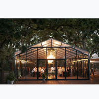 Grand chapiteau en verre de luxe en aluminium pour événements de mariage en plein air 20X40 200 personnes