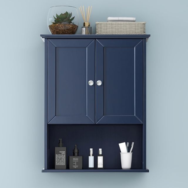 Wall Mounted Bathroom Cabinet Storage with Shelves and Wooden Bathroom Organizer Cabinet for Home